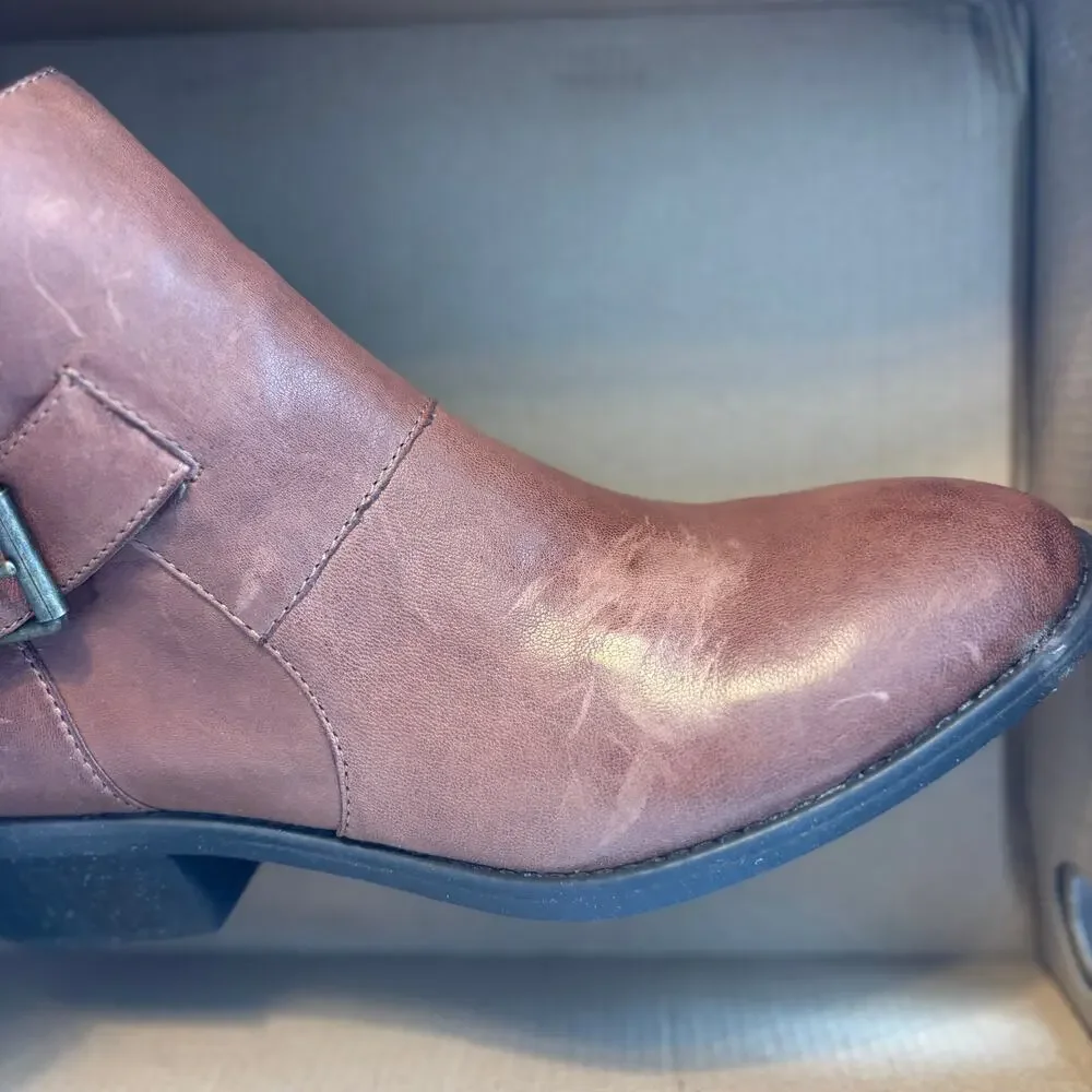 Comfortiva Cardee Booties 9 Brown NWT Leather Ankle Booties Comfort Western Boho